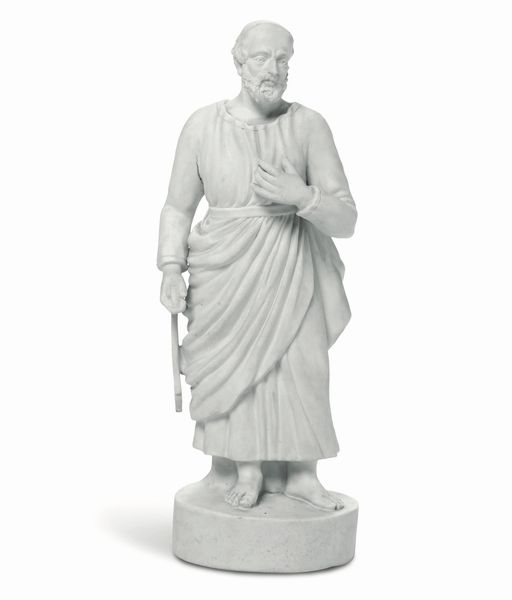 Figura di San Tommaso<BR>Torino, Manifattura di Vinovo, periodo Lomello, 1815-1825  - Asta Maioliche e Porcellane - Associazione Nazionale - Case d'Asta italiane