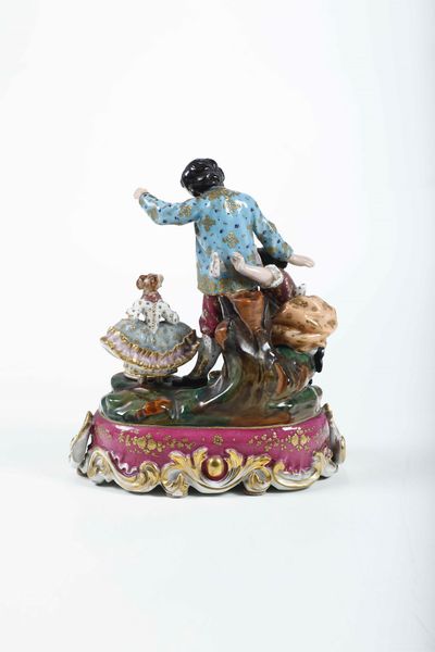 Calamaio<BR>Francia, Fontainebleau, manifattura di Jacob Petit, 1850 circa  - Asta Maioliche e Porcellane - Associazione Nazionale - Case d'Asta italiane