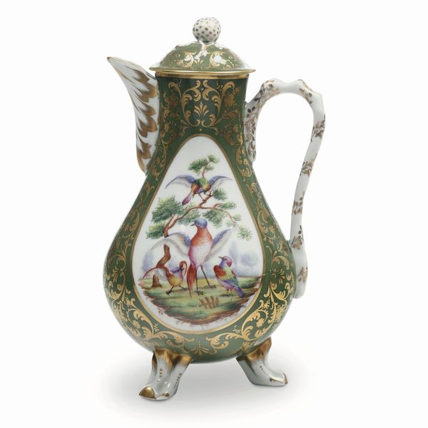 Grande caffettiera<BR>Francia, Parigi, Manifattura Le Tallec, verso la fine del XX secolo<BR><BR>  - Asta Maioliche e Porcellane - Associazione Nazionale - Case d'Asta italiane