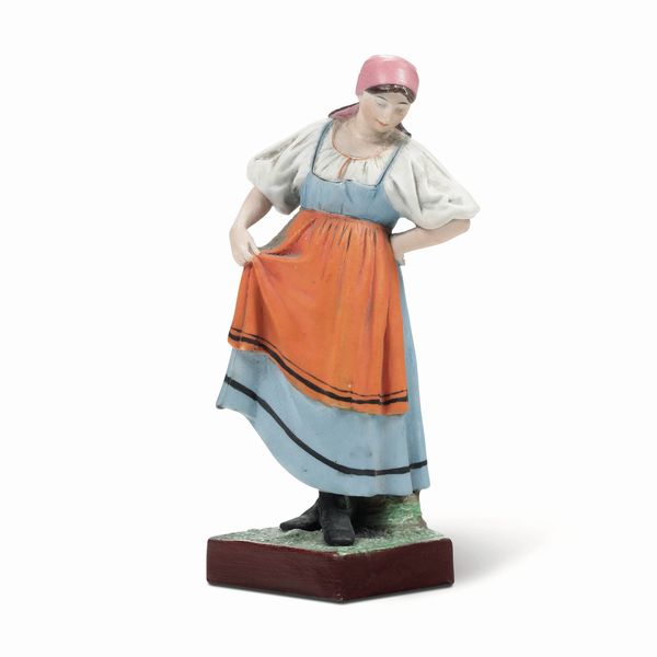 Figurina<BR>Russia, Verbilki (Mosca), Manifattura Garder, fine del XIX - inizio del XX secolo<BR>  - Asta Maioliche e Porcellane - Associazione Nazionale - Case d'Asta italiane