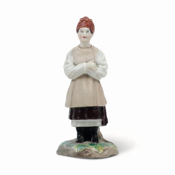 Figurina <BR>Russia, Verbilki (Mosca), Manifattura Gardner, fine del XIX - inizio del XX secolo  - Asta Maioliche e Porcellane - Associazione Nazionale - Case d'Asta italiane