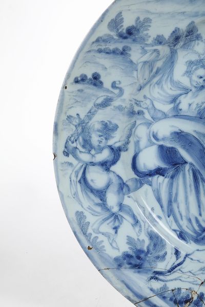 Grande piatto <BR>Savona, forse Manifattura Guidobono, ultimo quarto del XVII secolo  - Asta Maioliche e Porcellane - Associazione Nazionale - Case d'Asta italiane