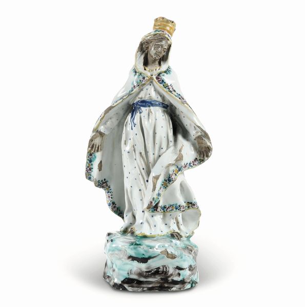 Madonna della Misericordia<BR>Savona, probabilmente manifattura Boselli, seconda met del XVIII secolo  - Asta Maioliche e Porcellane - Associazione Nazionale - Case d'Asta italiane