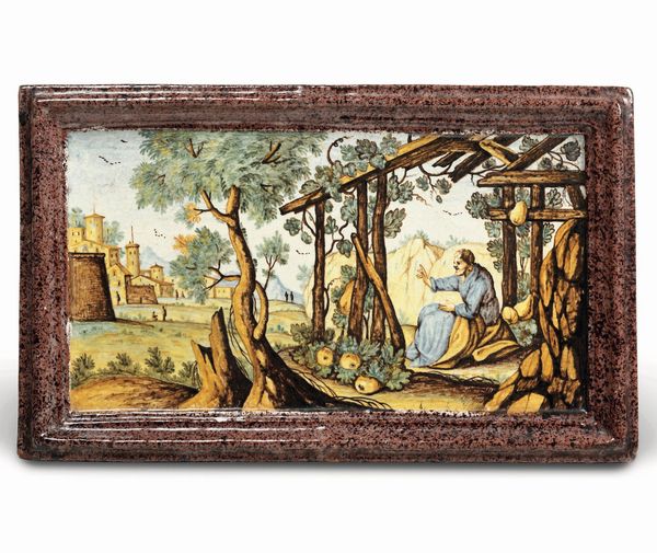 Targa rettangolare<BR>Bassano Romano, Bartolomeo Terchi, 1744 circa<BR>  - Asta Maioliche e Porcellane - Associazione Nazionale - Case d'Asta italiane