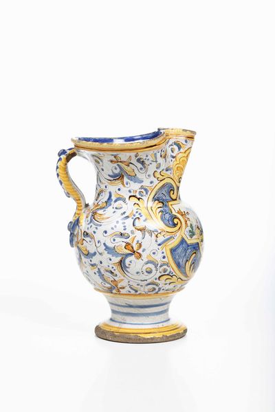 Boccale <BR>Urbania o Pesaro, Fabbrica Mordioni o Bartolucci, met del XVIII secolo<BR>  - Asta Maioliche e Porcellane - Associazione Nazionale - Case d'Asta italiane