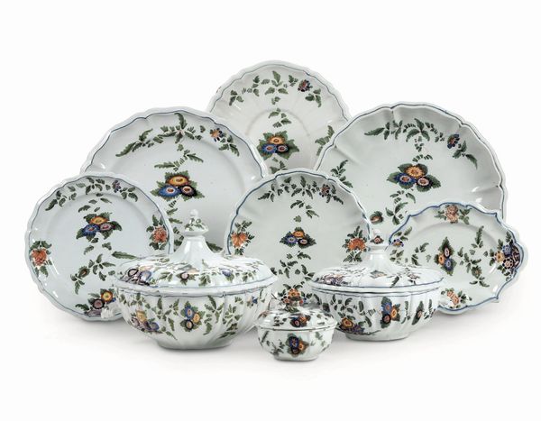 Parte di servizio a blanser<BR>Nove, Manifattura Antonibon, 1740-1760  - Asta Maioliche e Porcellane - Associazione Nazionale - Case d'Asta italiane