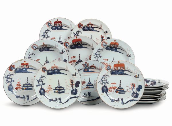 Sedici piatti<BR>Milano, seconda met del XVIII secolo<BR>  - Asta Maioliche e Porcellane - Associazione Nazionale - Case d'Asta italiane