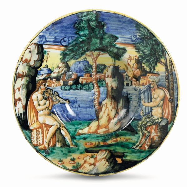 Piatto<BR>Casteldurante, bottega dei Picchi, maniera di Andrea da Negroponte, 1550-1560 circa<BR>  - Asta Maioliche e Porcellane - Associazione Nazionale - Case d'Asta italiane