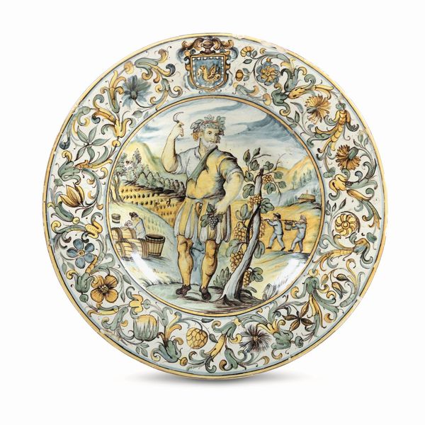 Piatto<BR>Castelli, Francesco Grue, 1650-1660<BR>  - Asta Maioliche e Porcellane - Associazione Nazionale - Case d'Asta italiane