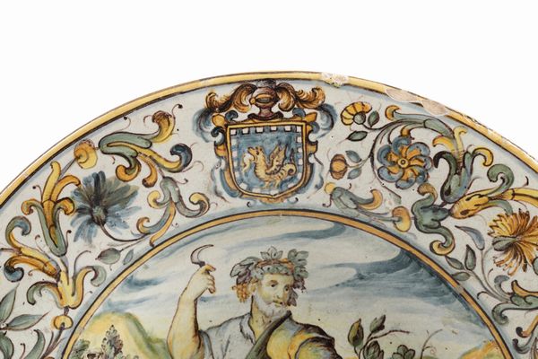 Piatto<BR>Castelli, Francesco Grue, 1650-1660<BR>  - Asta Maioliche e Porcellane - Associazione Nazionale - Case d'Asta italiane