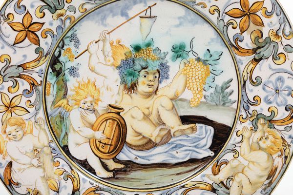 Piatto<BR>Castelli, Carlo Antonio Grue (?), ultimo terzo del XVII secolo  - Asta Maioliche e Porcellane - Associazione Nazionale - Case d'Asta italiane