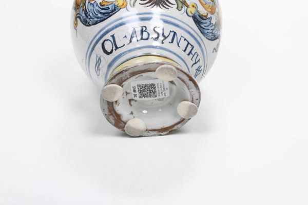 Orciolo<BR>Castelli, Bottega dei Gentile, ultimo quarto del XVII secolo<BR>  - Asta Maioliche e Porcellane - Associazione Nazionale - Case d'Asta italiane