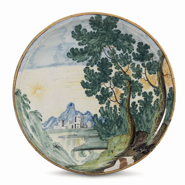 Alzatina<BR>Castelli, Nicola Cappelletti (?), XVIII secolo<BR>  - Asta Maioliche e Porcellane - Associazione Nazionale - Case d'Asta italiane