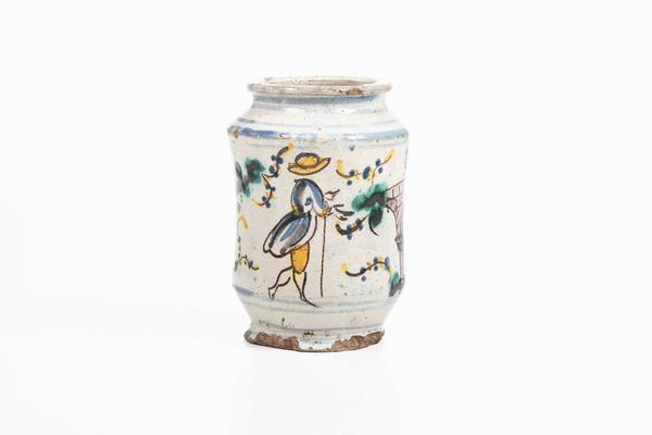 Albarello<BR>Caltagirone, verso la fine del XVIII secolo<BR>Probabilmente Nunzio Campoccia<BR>  - Asta Maioliche e Porcellane - Associazione Nazionale - Case d'Asta italiane