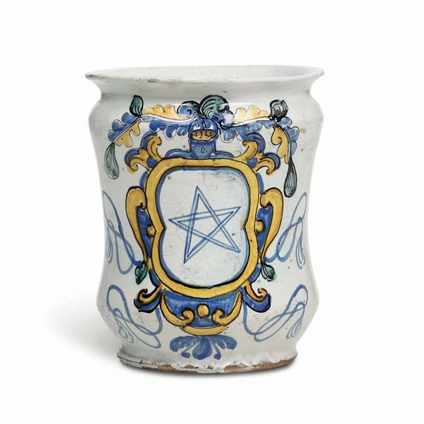 Albarello<BR>Campania, (area napoletana), seconda met del XVII secolo (?)  - Asta Maioliche e Porcellane - Associazione Nazionale - Case d'Asta italiane