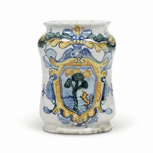 Albarello, Napoli, datato 1746  - Asta Maioliche e Porcellane - Associazione Nazionale - Case d'Asta italiane