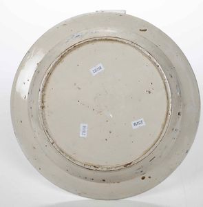 Grande piatto tondo <BR>Italia meridionale (Napoli?), fine del XIX o prima met del XX secolo<BR>  - Asta Maioliche e Porcellane - Associazione Nazionale - Case d'Asta italiane