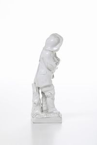 Figurina di spazzacamino<BR>Torino, Manifattura di Vinovo, periodo Hannong, Gioanetti, 1779-1780  - Asta Maioliche e Porcellane - Associazione Nazionale - Case d'Asta italiane