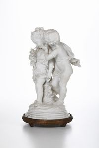 Scultura La Fiducia<BR>Francia, Manifattura indeterminata, fine XIX o inizio XX secolo  - Asta Maioliche e Porcellane - Associazione Nazionale - Case d'Asta italiane