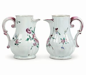 Due caffettiere<BR>Lodi, Manifattura Antonio Ferretti, ultimo ventennio del XVIII secolo<BR>  - Asta Maioliche e Porcellane - Associazione Nazionale - Case d'Asta italiane