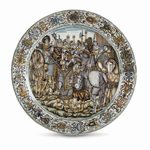 Grande piatto <BR>Castelli, Francesco Grue, 1640-1650  - Asta Maioliche e Porcellane - Associazione Nazionale - Case d'Asta italiane