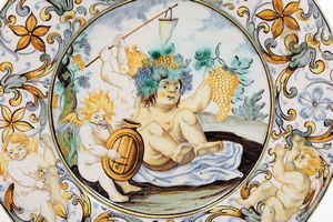 Piatto<BR>Castelli, Carlo Antonio Grue (?), ultimo terzo del XVII secolo  - Asta Maioliche e Porcellane - Associazione Nazionale - Case d'Asta italiane