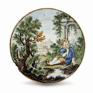 Piccolo piatto<BR>Castelli dAbruzzo, seconda met del XVIII secolo<BR>  - Asta Maioliche e Porcellane - Associazione Nazionale - Case d'Asta italiane