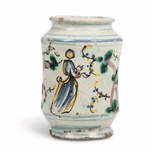 Albarello<BR>Caltagirone, verso la fine del XVIII secolo<BR>Probabilmente Nunzio Campoccia<BR>  - Asta Maioliche e Porcellane - Associazione Nazionale - Case d'Asta italiane