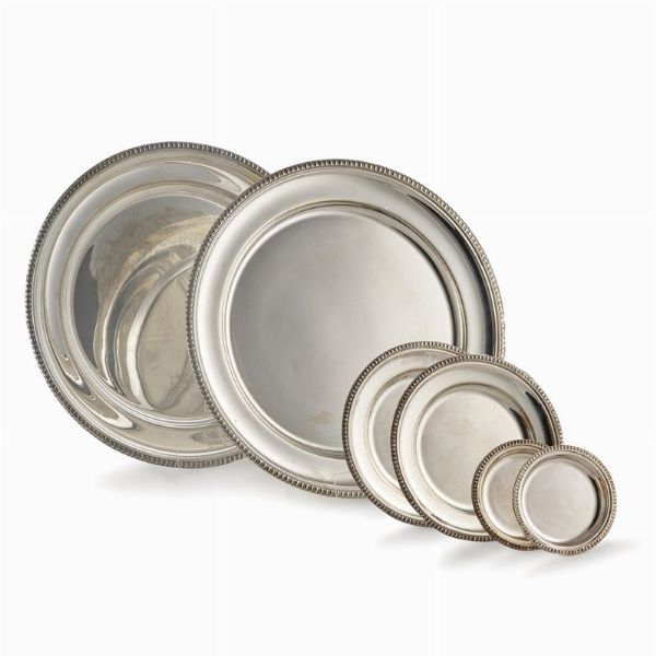 PARTE SERVITO DI COMPLEMENTI DA TAVOLA, FARAONE, SECOLO XX  - Asta ASTA A TEMPO | ARGENTI ITALIANI ED EUROPEI - Associazione Nazionale - Case d'Asta italiane