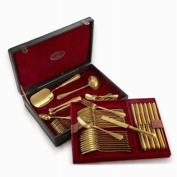 SERVITO DI POSATE, PARIGI, INIZI SECOLO XX, MANIFATTURA CHRISTOFLE  - Asta ASTA A TEMPO | ARGENTI ITALIANI ED EUROPEI - Associazione Nazionale - Case d'Asta italiane