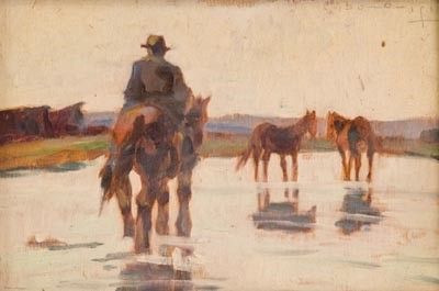 Carlo Domenici : Buttero  - Asta Arte Moderna e Contemporanea - Associazione Nazionale - Case d'Asta italiane