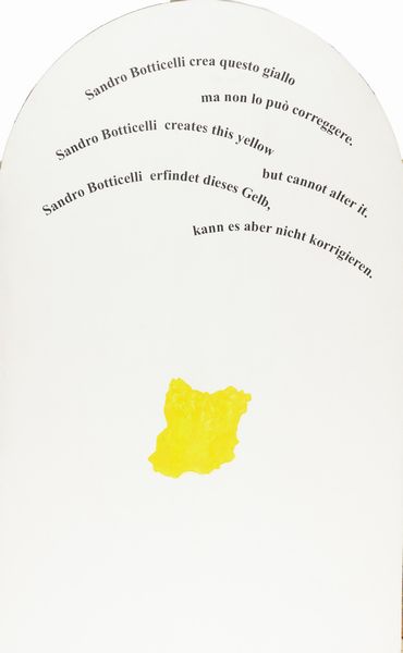 Emilio Isgrò : Giallo Botticelli  - Asta Arte Moderna e Contemporanea - Associazione Nazionale - Case d'Asta italiane