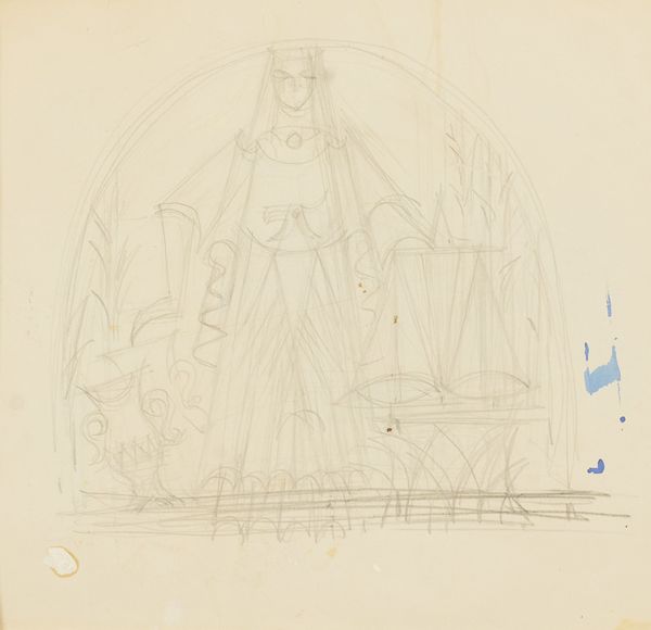 FORTUNATO DEPERO : Studio per lunetta della giustizia nella sala del Consiglio provinciale di Trento  - Asta Arte Moderna e Contemporanea - Associazione Nazionale - Case d'Asta italiane