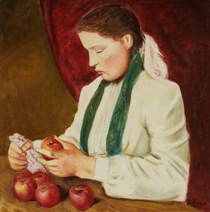 Achille Funi - Ritratto di fanciulla con mele