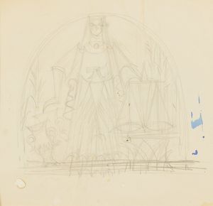 FORTUNATO DEPERO - Studio per lunetta della giustizia nella sala del Consiglio provinciale di Trento