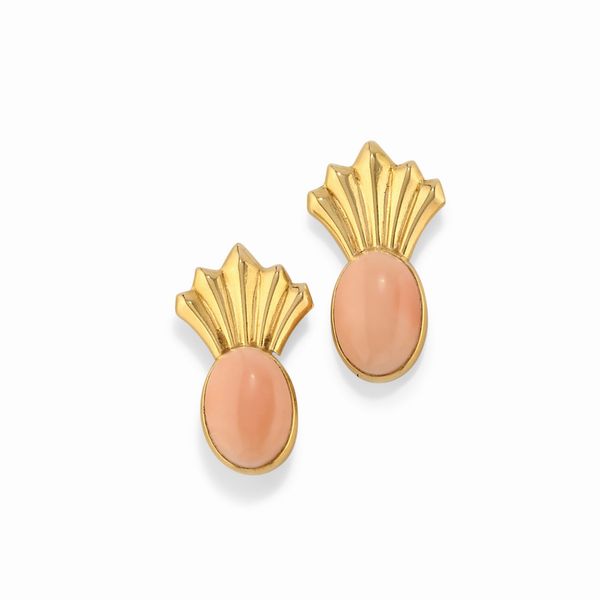 Orecchini con corallo  - Asta Gioielli / Summer - Associazione Nazionale - Case d'Asta italiane