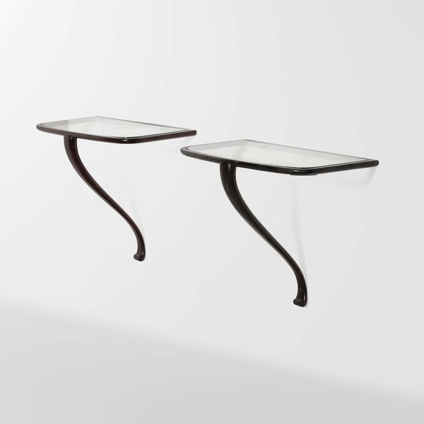 Guglielmo Ulrich, Attribuito a : Due comodini a parete  - Asta Design - Associazione Nazionale - Case d'Asta italiane