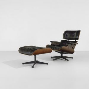 Charles & Ray Eames - Lounge chair mod. 670 con ottomana mod. 671
