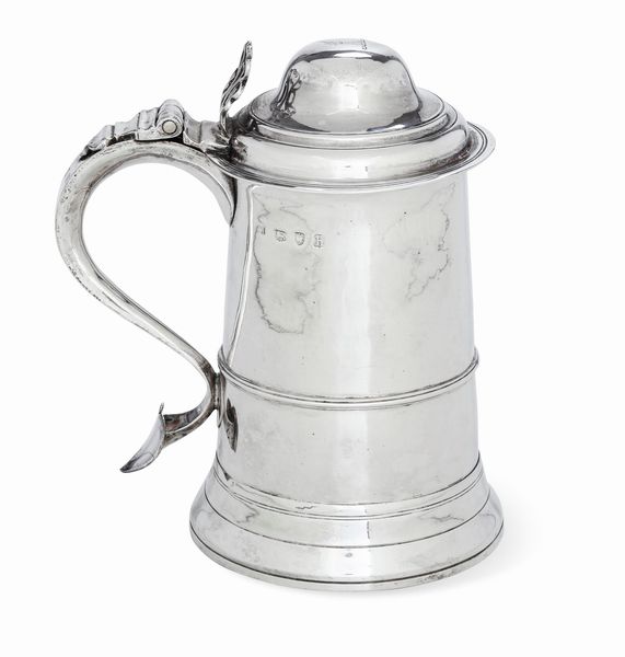Tankard. Londra 1783. Marchio dell'argentiere parziale di difficile lettura (James Sutton & James Bult?)  - Asta Argenti da collezione | Antichi - Associazione Nazionale - Case d'Asta italiane