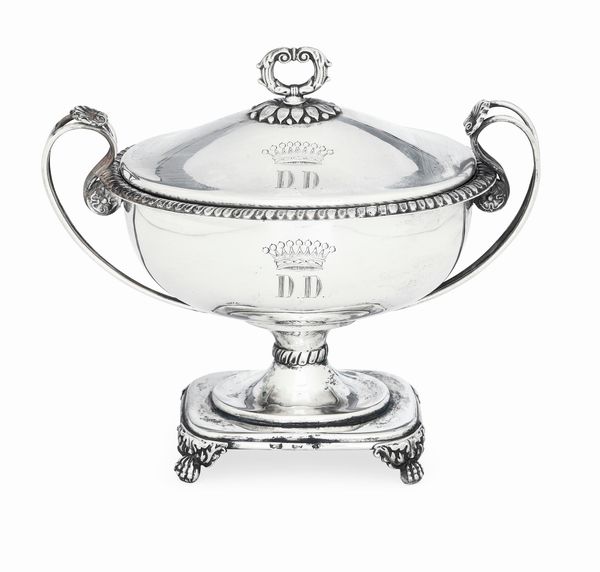 Zuccheriera. Torino, prima met del XIX secolo, argentiere Pietro Borrani (...1822-1824...)  - Asta Argenti da collezione | Antichi - Associazione Nazionale - Case d'Asta italiane