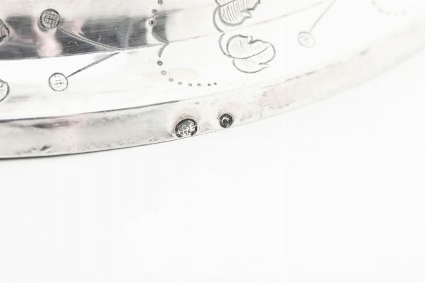 Lucerna. Genova, inizi del XIX secolo. Marchi di occupazione francese in uso dal 1805 al 1808 e marchi di ricontrollo con delfino e croce mauriziana  - Asta Argenti da collezione | Antichi - Associazione Nazionale - Case d'Asta italiane