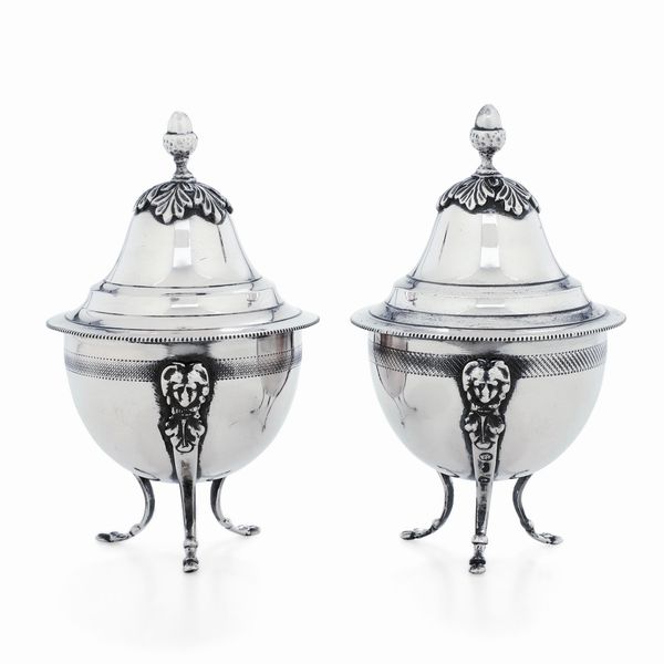 Coppia di zuccheriere. Venezia, XIX secolo.  - Asta Argenti da collezione | Antichi - Associazione Nazionale - Case d'Asta italiane