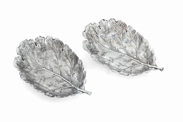 Due ciotole a foglia. Argentiere Clementi, Bologna per Maison Gianmaria Buccellati. Italia XX-XXI secolo  - Asta Argenti da collezione | Antichi - Associazione Nazionale - Case d'Asta italiane