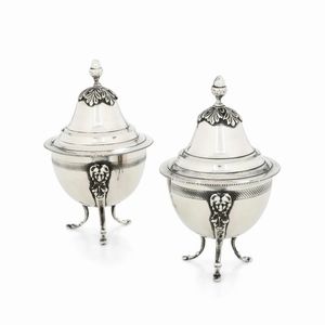 Coppia di zuccheriere. Venezia, XIX secolo.  - Asta Argenti da collezione | Antichi - Associazione Nazionale - Case d'Asta italiane