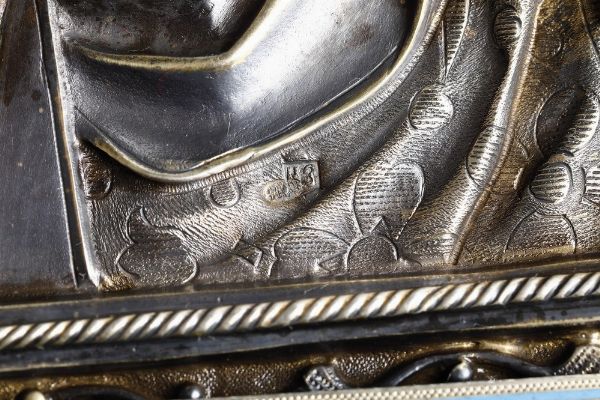 Icona Cristo Pantocratore. Scuola russa del XIX-XX secolo  - Asta Argenti da Collezione | XX secolo - Associazione Nazionale - Case d'Asta italiane