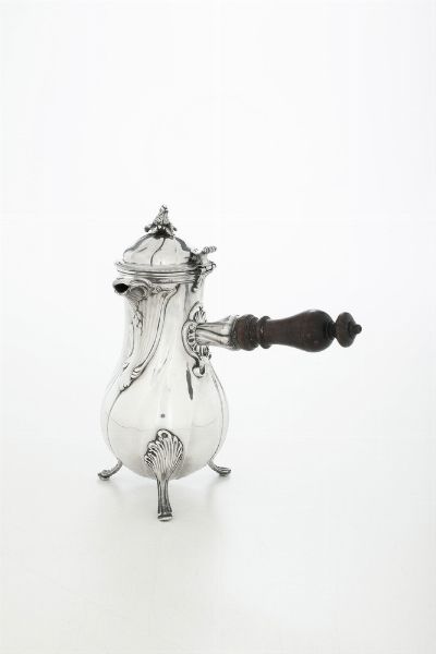 Cioccolatiera. Torino seconda met del XVIII secolo. Argentiere Giovanni Battista Giustetti (1753 - post 1802). Assaggiatore e contrassaggiatore Bartolomeo Bernardi (1778-1816)  - Asta Argenti da Collezione | XX secolo - Associazione Nazionale - Case d'Asta italiane