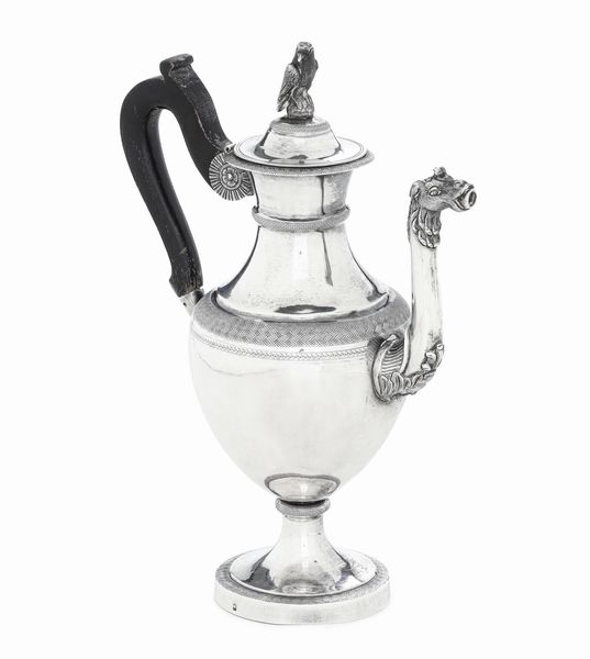 Caffettiera. Napoli, XIX secolo. Assaggiatore Gennaro Mannara (dal 1835 al 1863)  - Asta Argenti da Collezione | XX secolo - Associazione Nazionale - Case d'Asta italiane