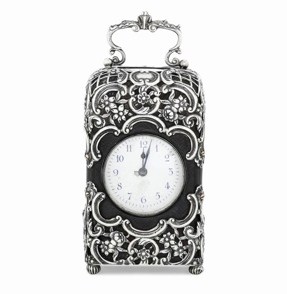 Orologio da viaggio. Londra 1893. Marchio dell'argentiere WC (William Comyns & Sons ?)  - Asta Argenti da Collezione | XX secolo - Associazione Nazionale - Case d'Asta italiane