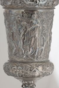 Coppa. Manifattura europea del XX secolo (Hanau ?). Marchi di fantasia ad imitazione dell'argenteria antica  - Asta Argenti da Collezione | XX secolo - Associazione Nazionale - Case d'Asta italiane