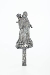 Scultura Madonna con Bambino. Arte italiana del XVIII secolo (Apparentemente privo di bolli)  - Asta Argenti da Collezione | XX secolo - Associazione Nazionale - Case d'Asta italiane